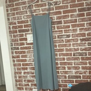 Women’s COS Blue Double Spaghetti Strap Slip Midi Dress US Size Small Preowned